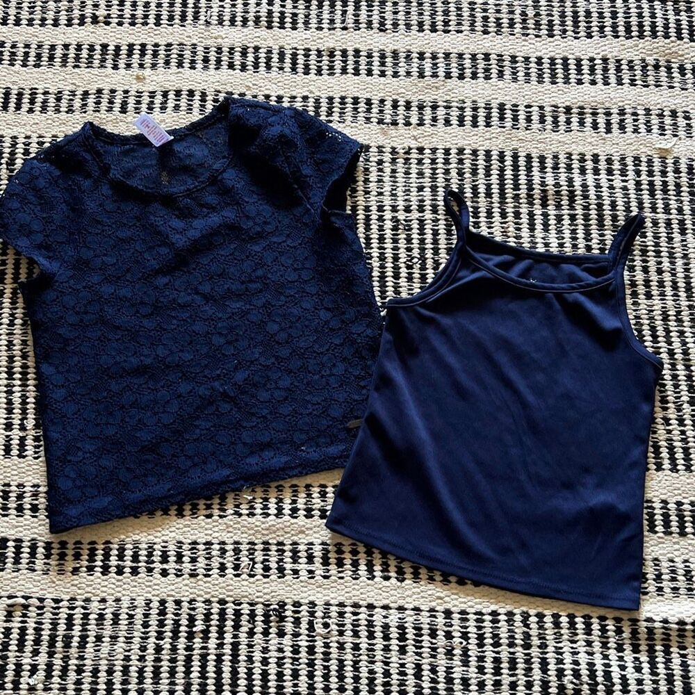 Justice size 8 Blue girls lace blouse